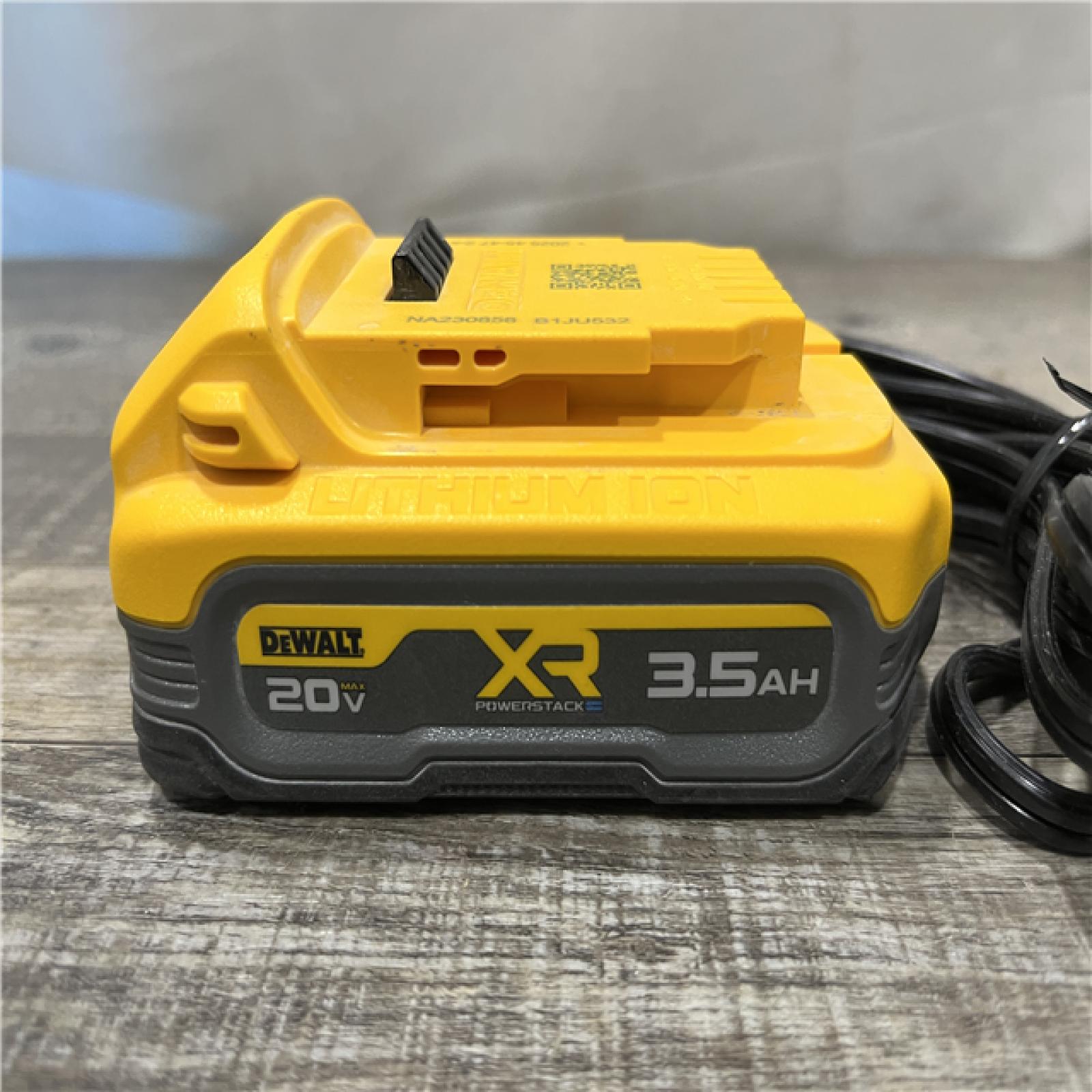 AS-IS DEWALT 20V MAX XR POWERSTACK Lithium-Ion Battery Starter Kit with 3.5Ah Battery and Charger