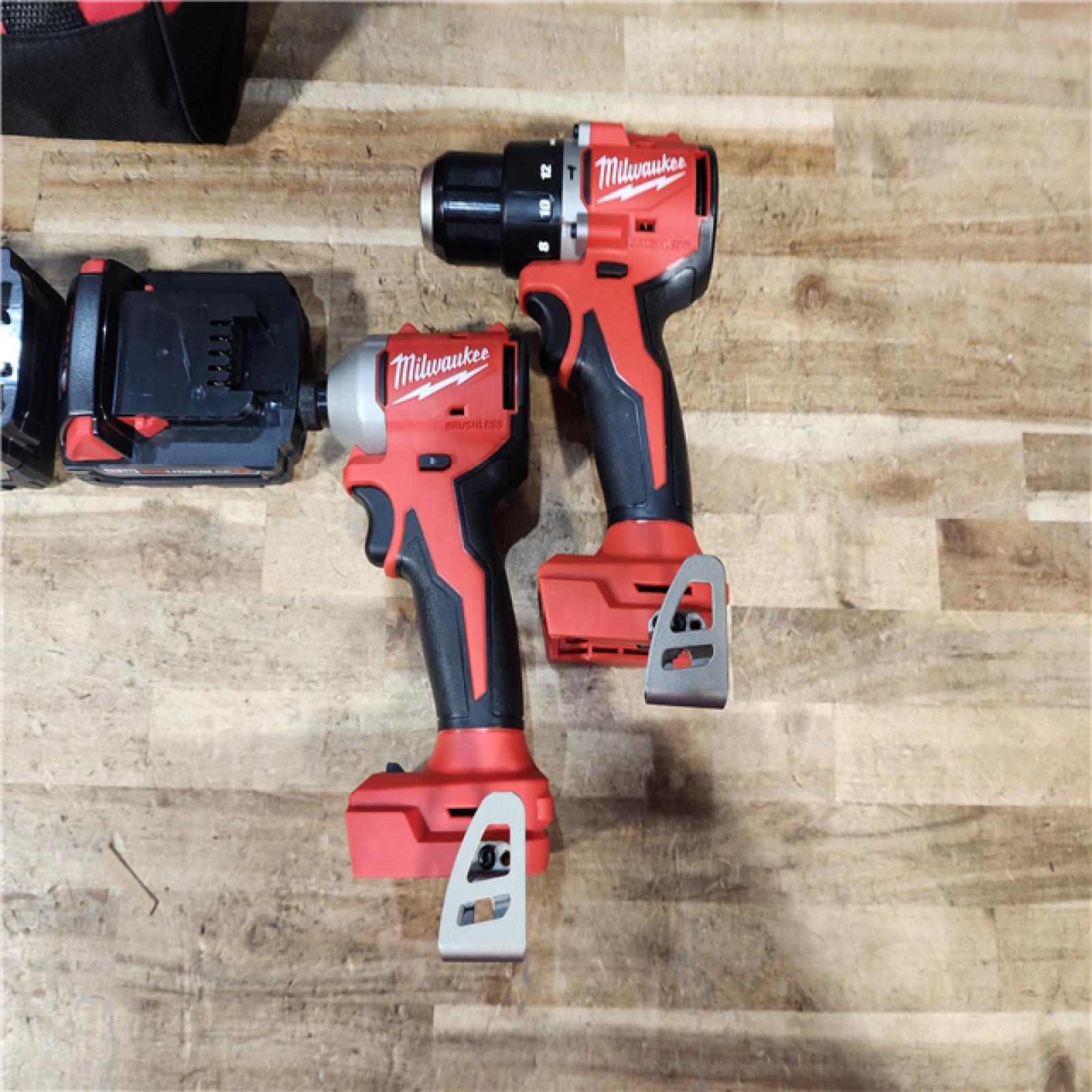 HOUSTON LOCATION - AS - IS Milwaukee 18-Volt Lithium-Ion Brushless Cordless Compact Hammer Drill/Impact Combo Kit