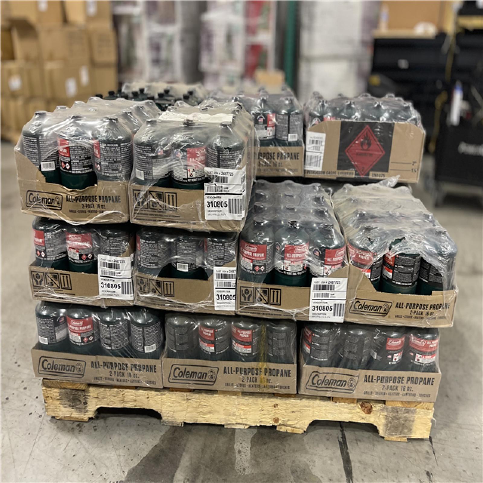 DALLAS LOCATION- NEW! Coleman Propane Fuel Tanks 16 oz. Pallet (324 Units)