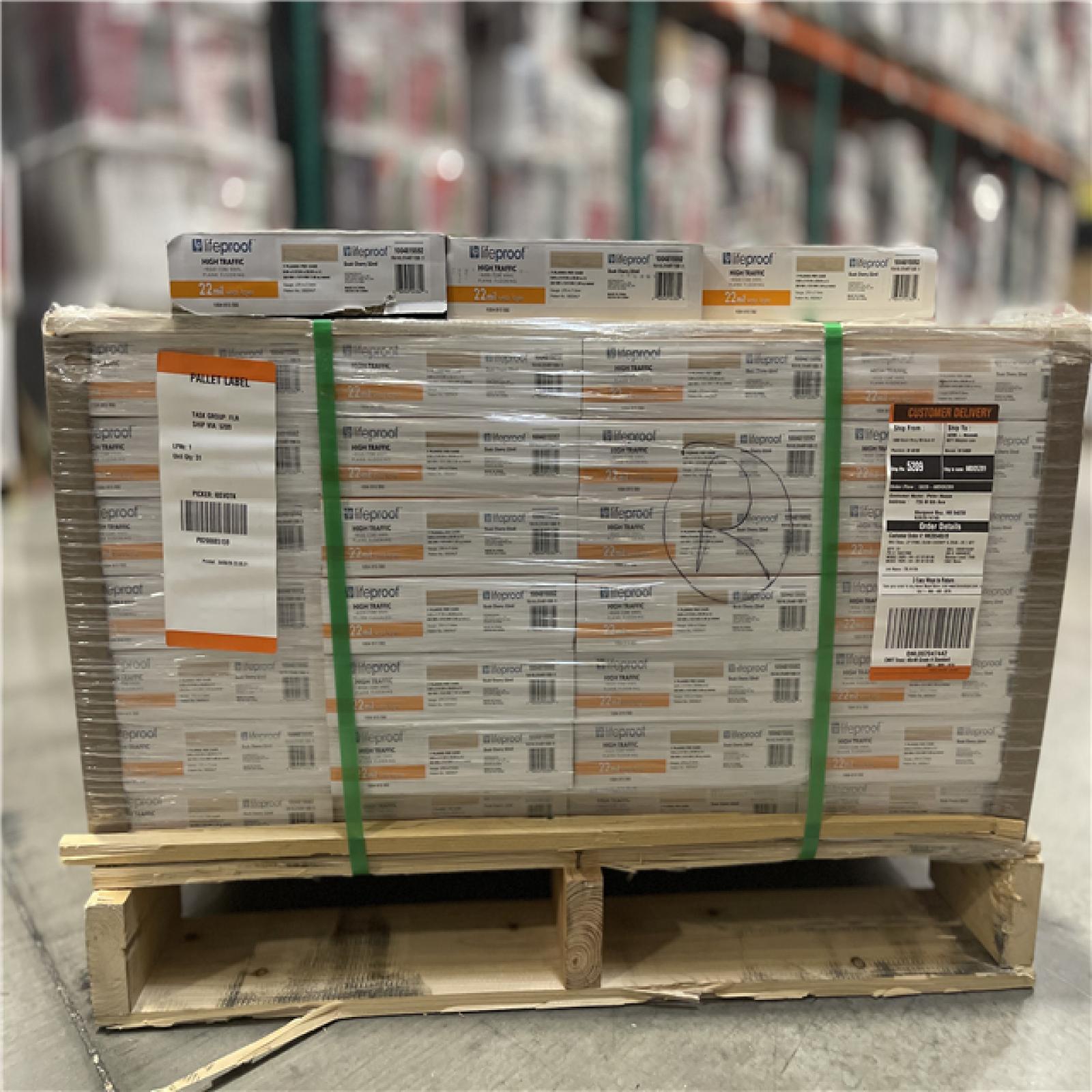 DALLAS LOCATION- NEW! Lifeproof Dusk Cherry 22 MIL x 8.7 in. W x 48 in. L Click Lock Waterproof Luxury Vinyl Plank Flooring (20.1 sqft/case) PALLET (27 UNITS)