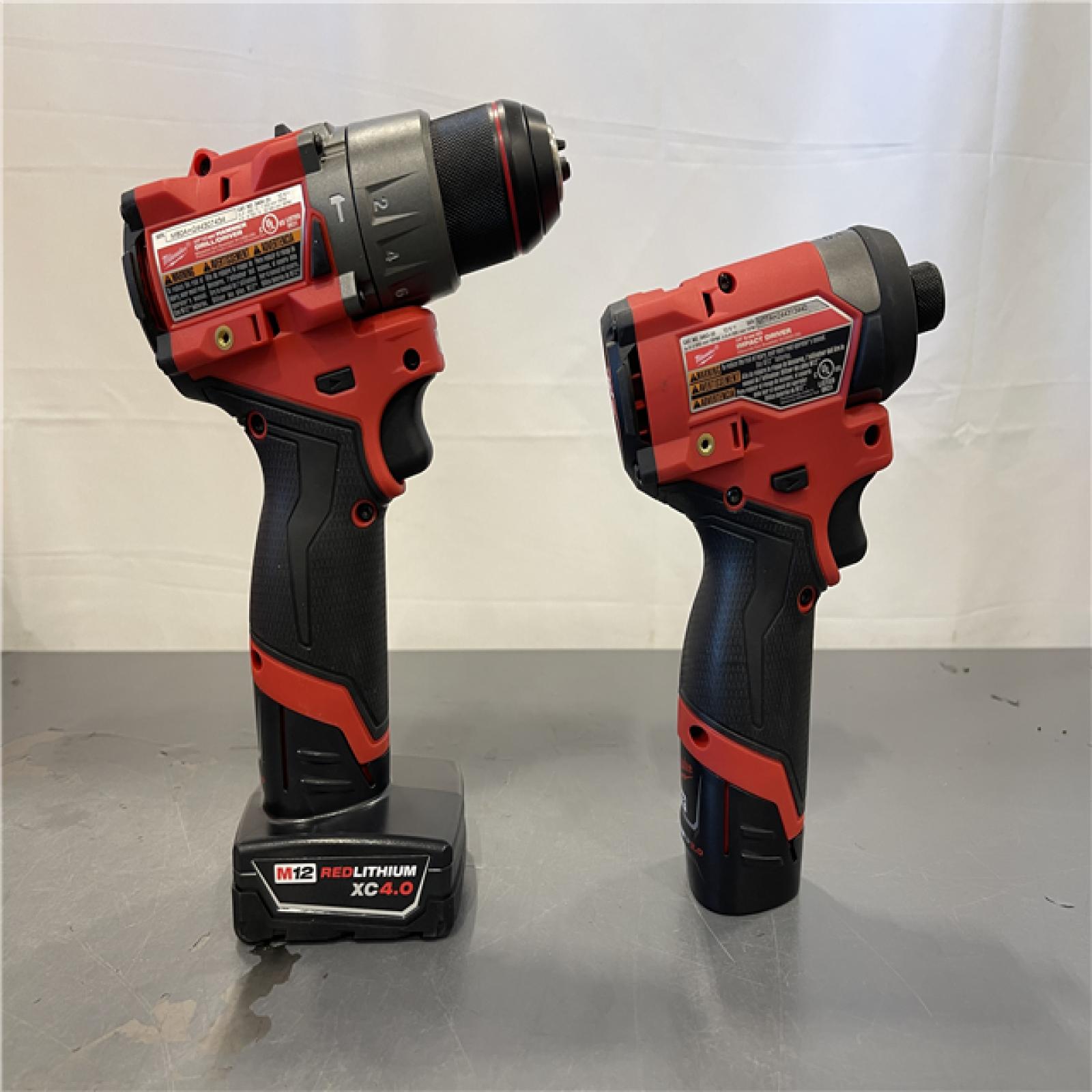 AS-IS - Milwaukee 12V Brushless Hammer Drill and Impact Driver Combo Kit