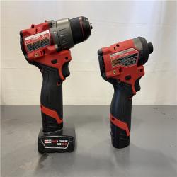 AS-IS - Milwaukee 12V Brushless Hammer Drill and Impact Driver Combo Kit