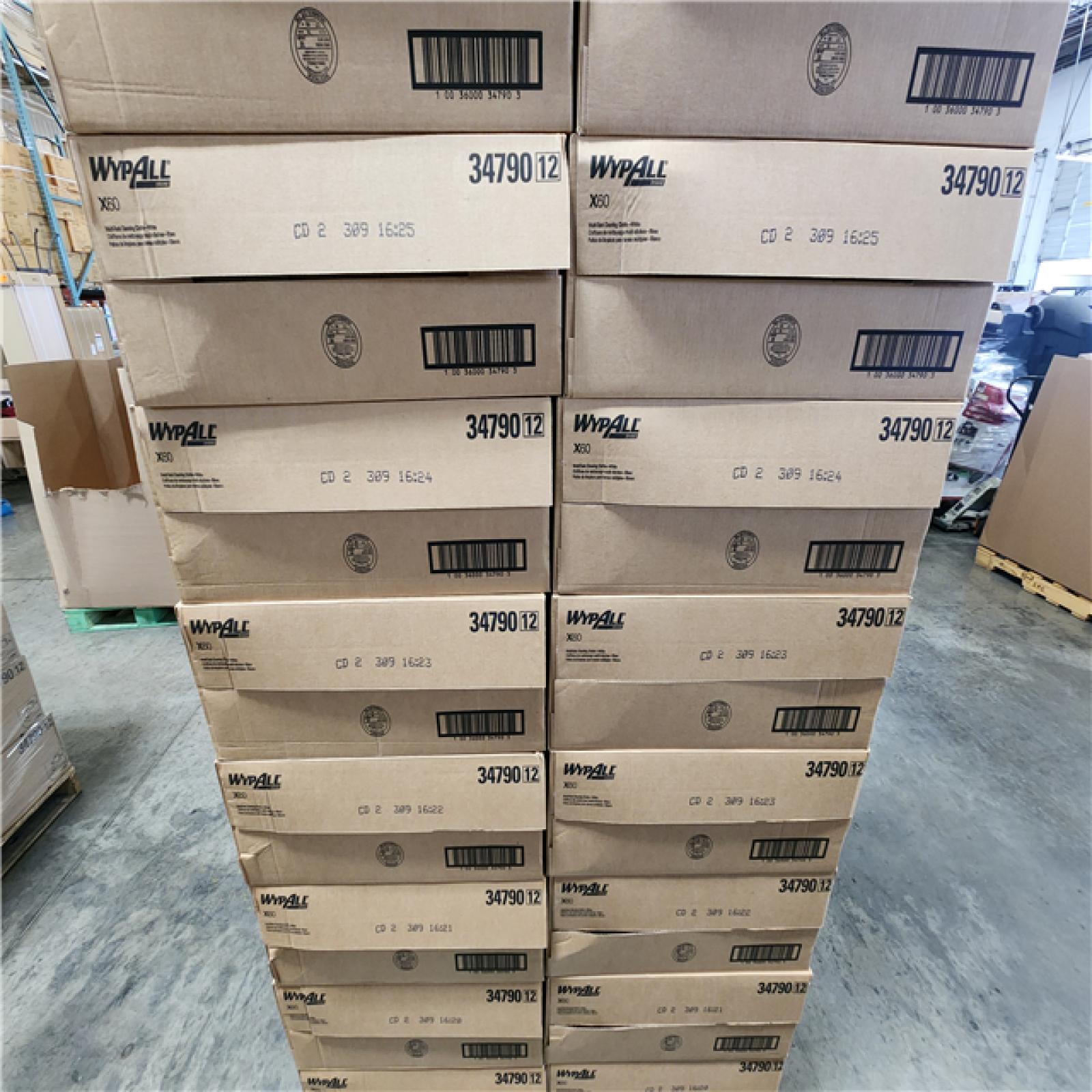 PHoenix Location NEW Wypall GeneralClean X60 Cloths Multi-Task Cleaning Wipes (34790), Strong and Absorbent Towels, White 126 Sheets Per Box Pallet (33-Boxes)