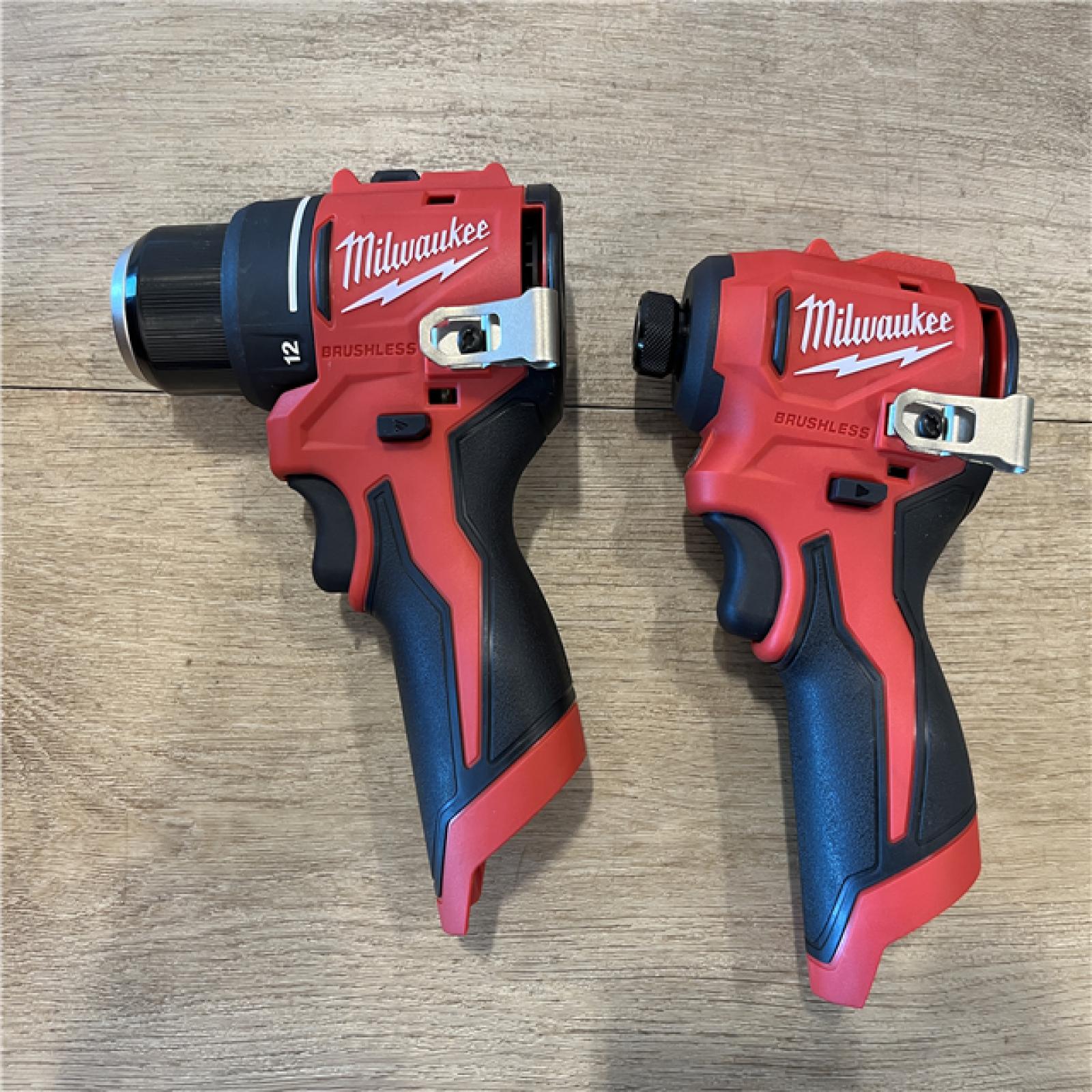 AS-IS Milwaukee 12-Volt Lithium-Ion Brushless Cordless Subcompact Drill and Impact Driver Combo Kit
