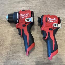 AS-IS Milwaukee 12-Volt Lithium-Ion Brushless Cordless Subcompact Drill and Impact Driver Combo Kit