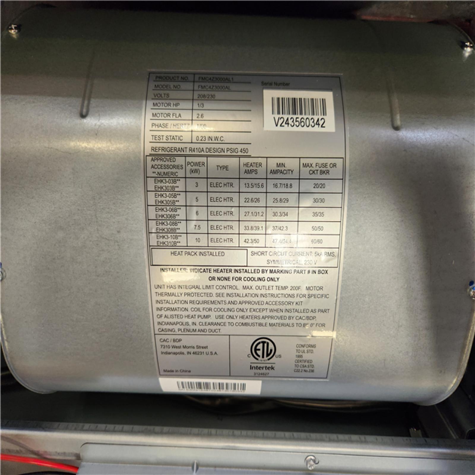 Phoenix Location NEW 2.5 Ton Cased ECM Aluminum Multi Family Fan Coil R-410A Pallet (3-Total) SEALED