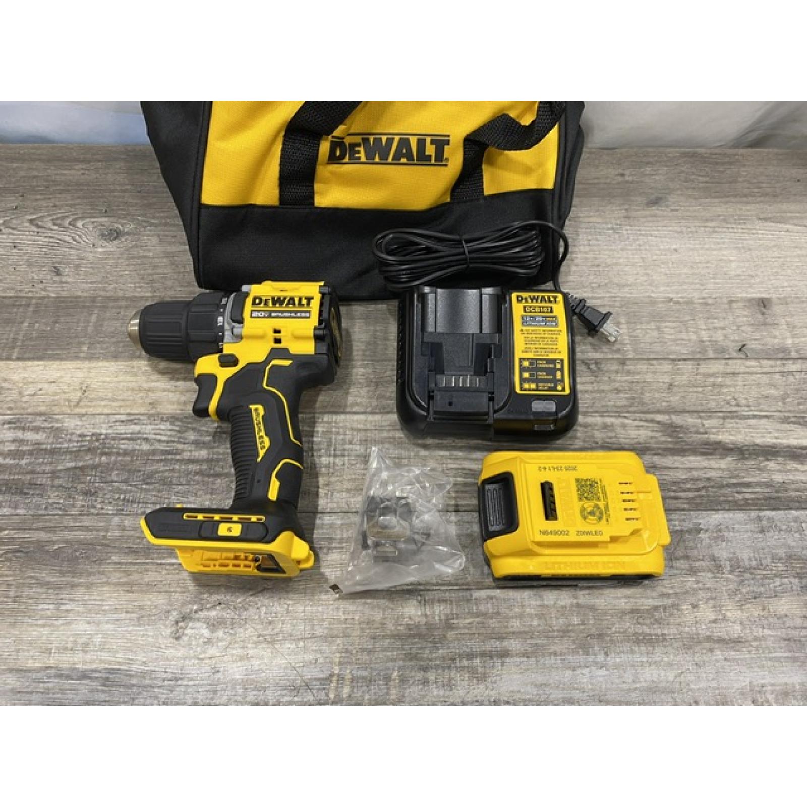 AS-IS DEWALT Atomic 20V Lithium-Ion Cordless Compact 1/2 in. Drill/Driver Kit