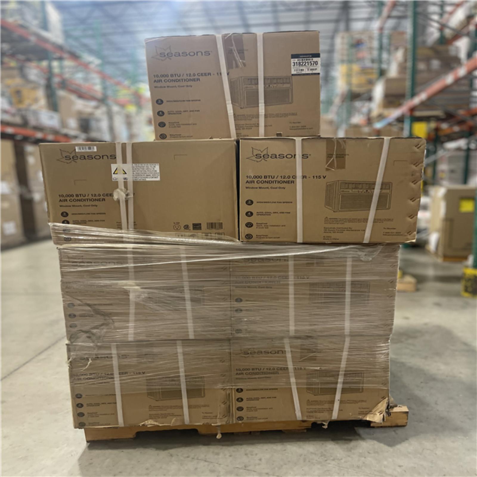 DALLAS LOCATION- Seasons 10 000 BTU 115 V Window Cool-Only Air Conditioner PALLET (13 UNITS)