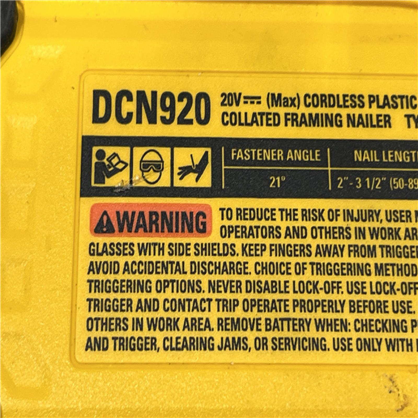 AS-IS DEWALT 20-Volt 21° Cordless Framing Nailer (Tool-Only)