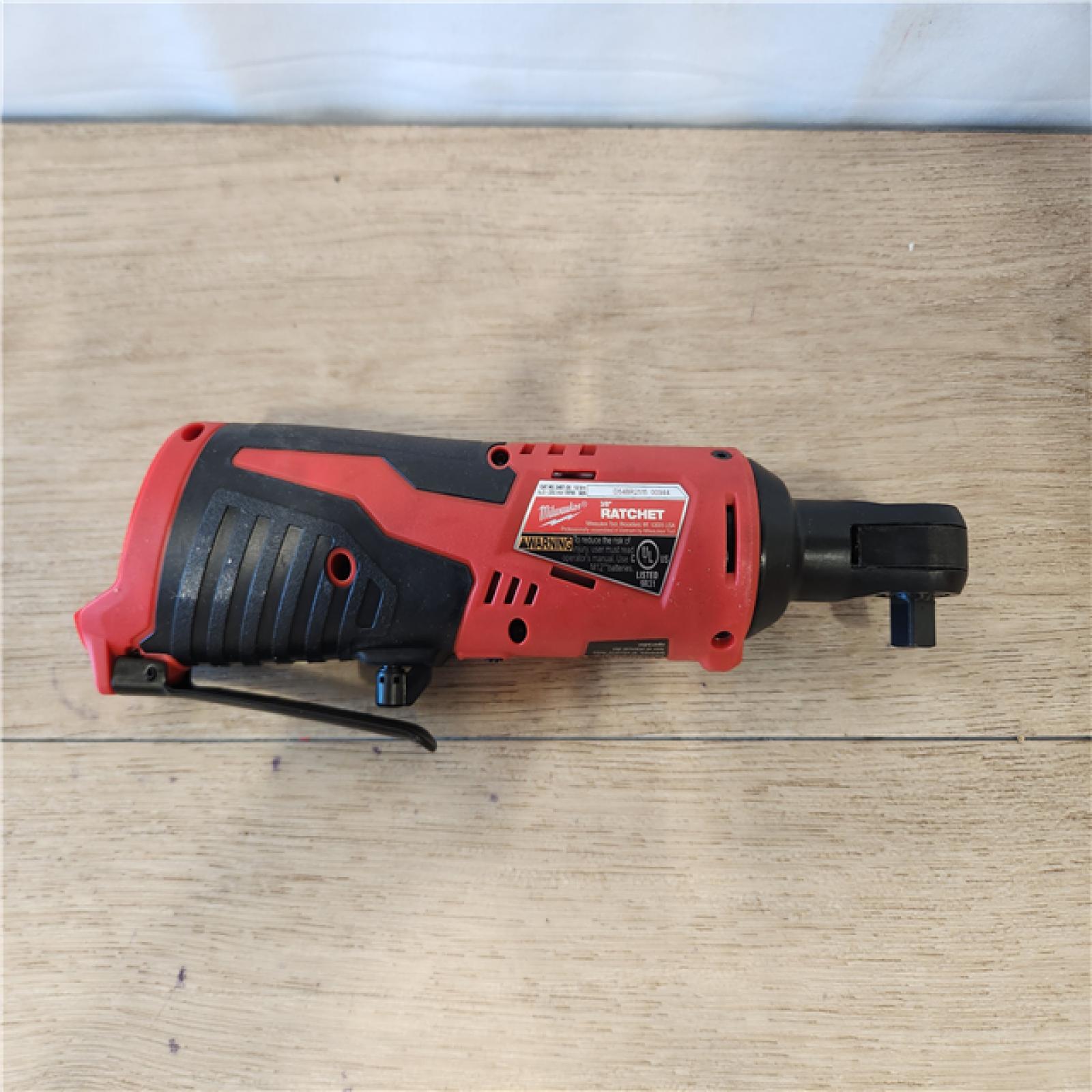 AS-IS- Milwaukee M12 12V Lithium-Ion Cordless 3/8 in. Ratchet (Tool-Only)