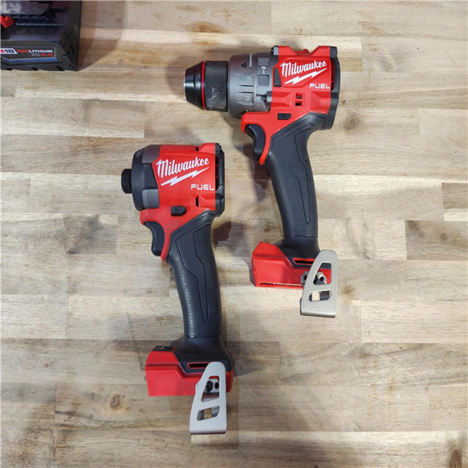 HOUSTON LOCATION - AS-IS MILWAUKEE M18 FUEL 18V Lithium-Ion Brushless Cordless Hammer Drill and Impact Driver Combo Kit (2-Tool) with 2 Batteries