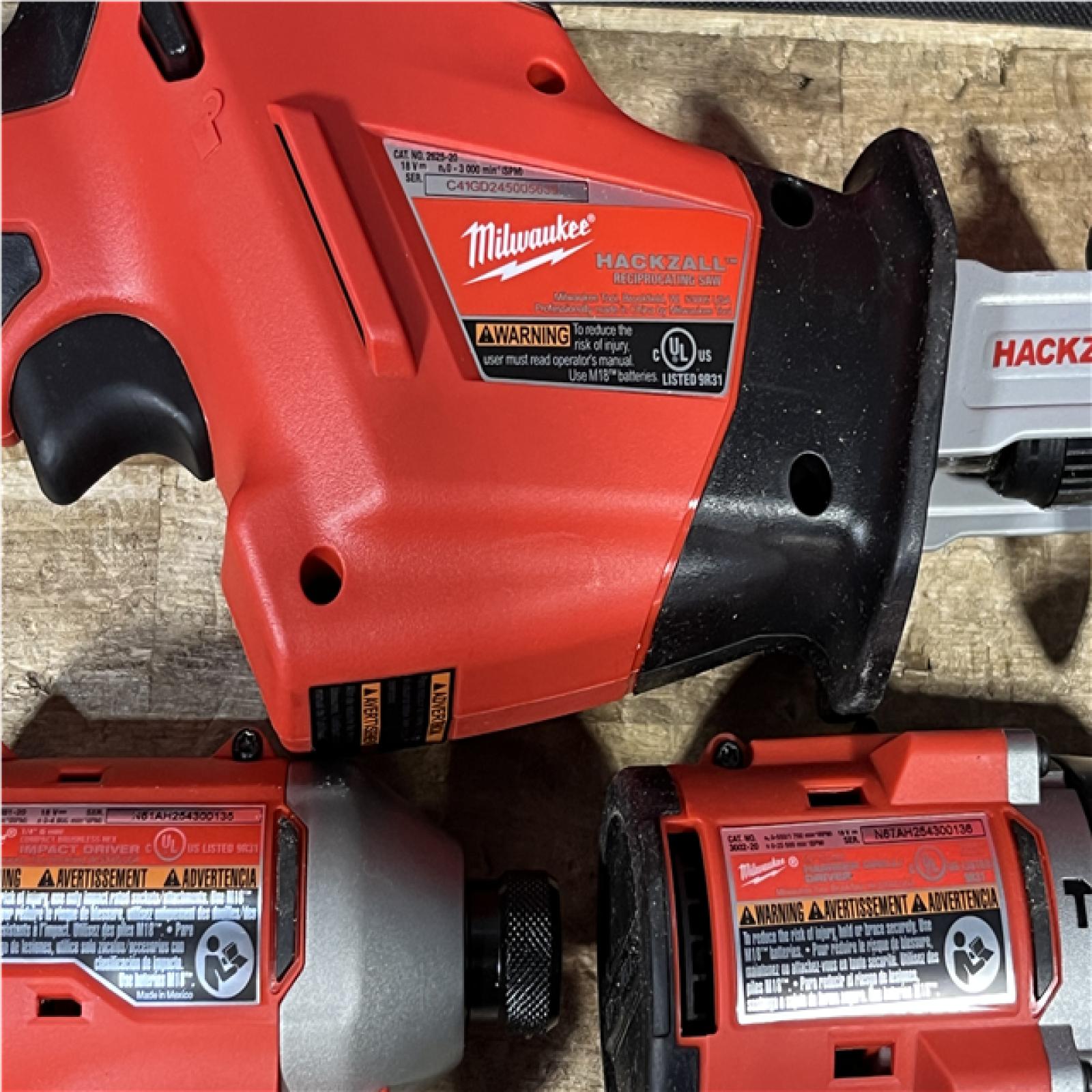 Houston Location AS-IS Milwaukee 18-Volt Lithium-Ion Brushless Cordless (4-Tool) Combo Kit