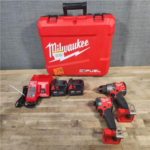 HOUSTON LOCATION - AS-IS MILWAUKEE M18 FUEL 18V Lithium-Ion Brushless Cordless Hammer Drill and Impact Driver Combo Kit (2-Tool) with 2 Batteries
