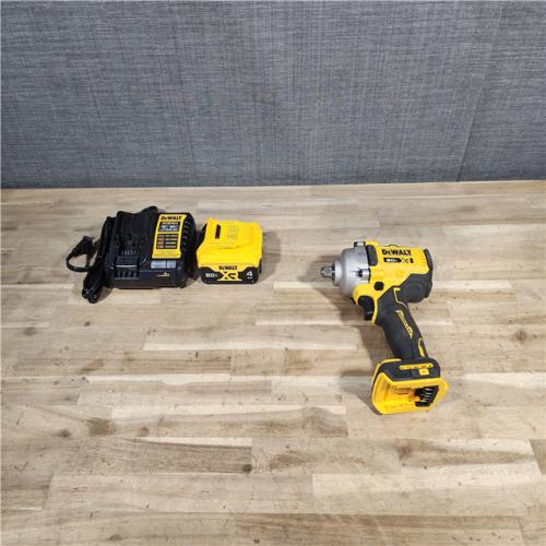 HOUSTON LOCATION - AS-IS DeWalt 20V MAX 1/2 in. Cordless Brushless Mid-Range Impact Wrench W/ BATTERY & CHARGER