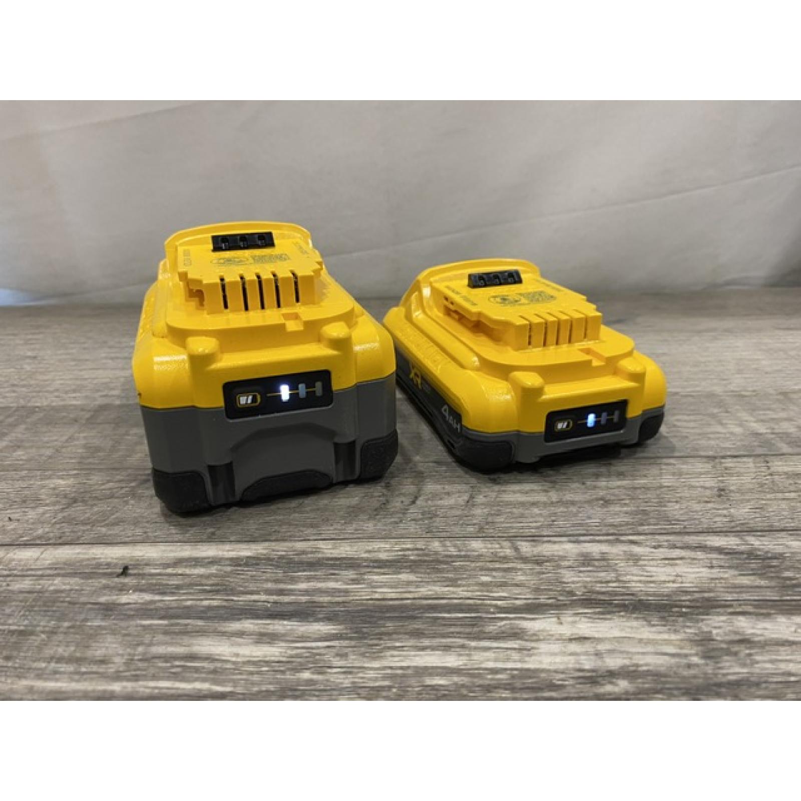 AS-IS DEWALT 20V XR Lithium-Ion Starter Pack with 8.0 Ah and 4.0 Ah Battery Packs and Charger