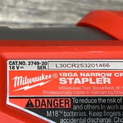 AS-IS Milwaukee FUEL 18-Volt Lithium-Ion Brushless Cordless 18-Gauge 1/4 in. Narrow Crown Stapler (Tool-Only)