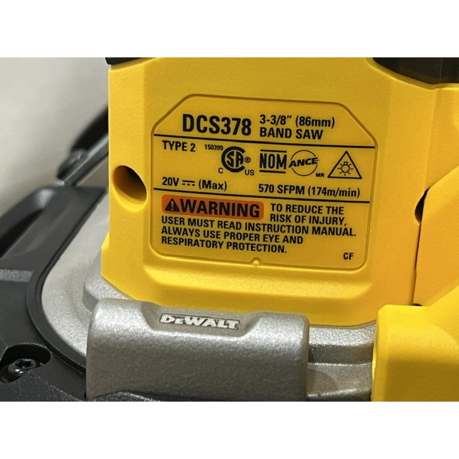 NEW - DEWALT 20-Volt MAX 3-3/8 in. Cordless Brushless Bandsaw (Tool-Only)
