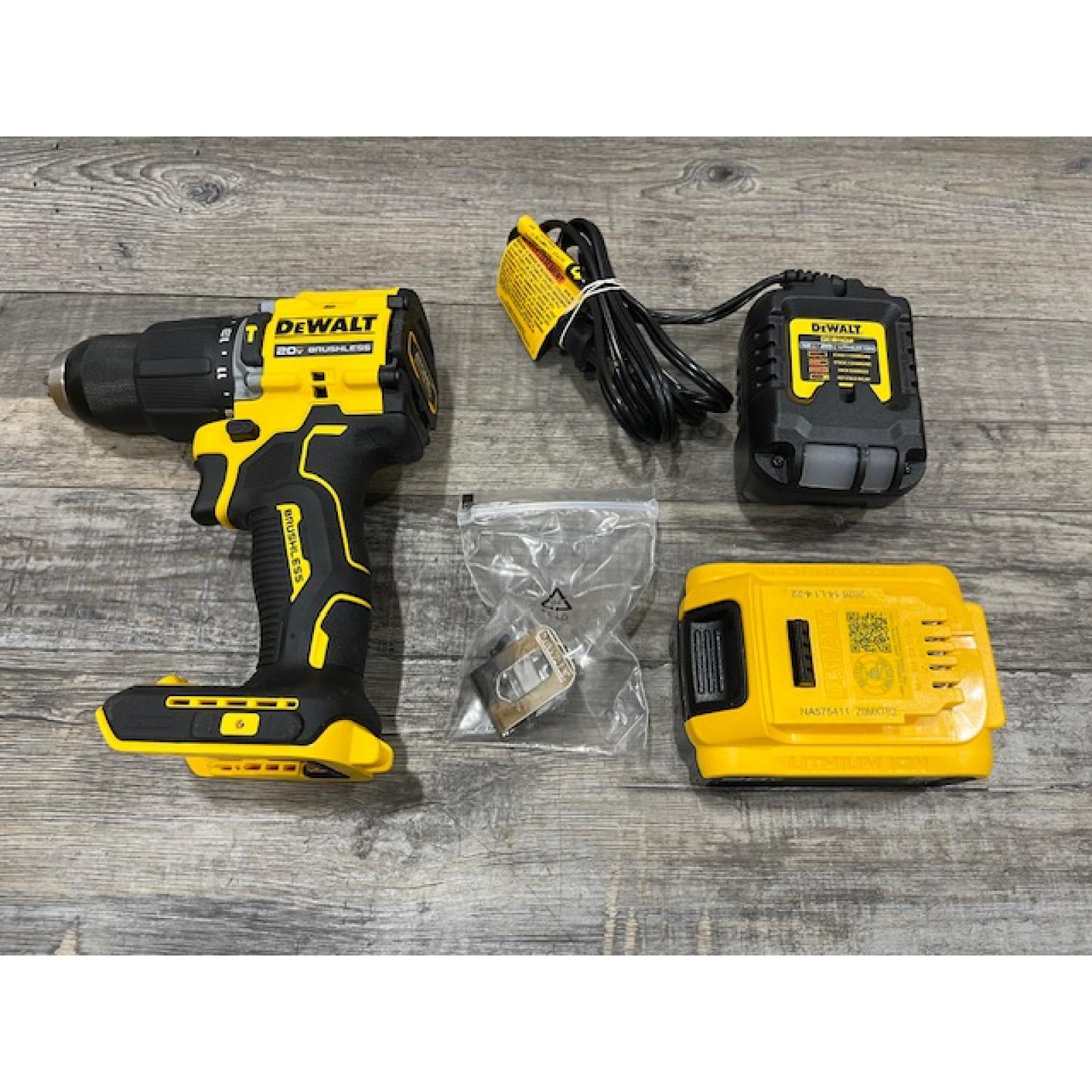 AS-IS DEWALT ATOMIC 20V Lithium-Ion Cordless 1/2 in. Hammer Drill Kit