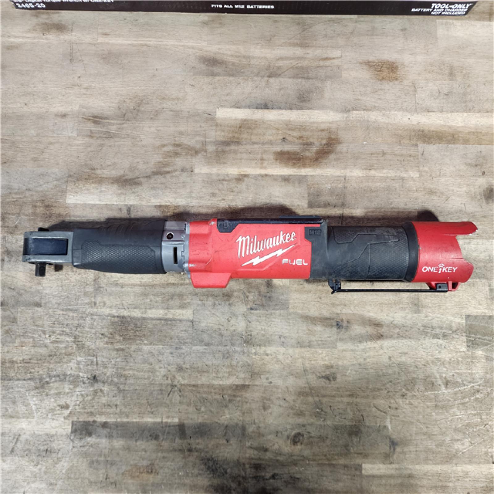 HOUSTON LOCATION - AS-IS Milwaukee M12 FUEL ONE-KEY 12-Volt Lithium-Ion Brushless Cordless 3/8 in. Digital Torque Wrench (TOOL ONLY)