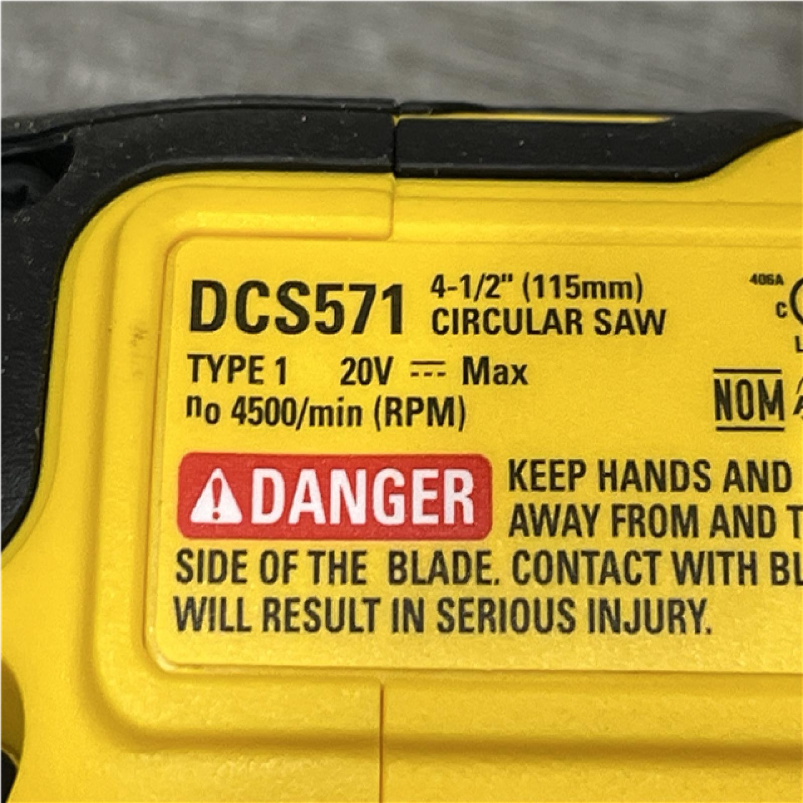 AS-IS DEWALT ATOMIC 20V MAX Cordless Brushless 4-1/2 in. Circular Saw (Tool Only)