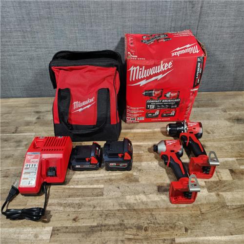 HOUSTON LOCATION - AS-IS Milwaukee 18-Volt Lithium-Ion Brushless Cordless Compact Hammer Drill/Impact Combo Kit