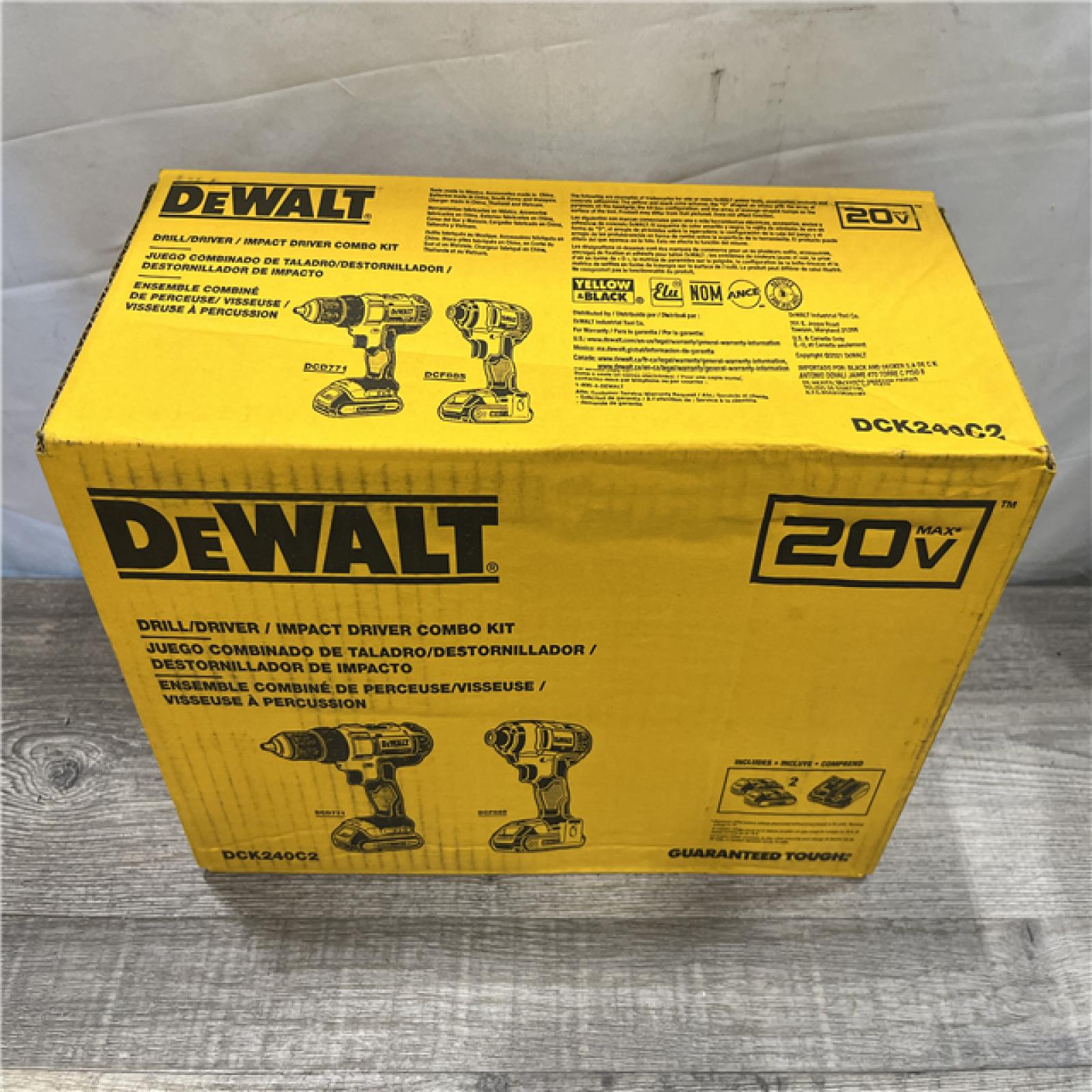 NEW - DEWALT 20V MAX Cordless Drill/Impact 2 Tool Combo Kit