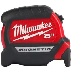 NEW! - Milwaukee 25 ft. x 1-1/16 in. Compact Magnetic Tape Measure with 15 ft. Reach - (24 UNITS)