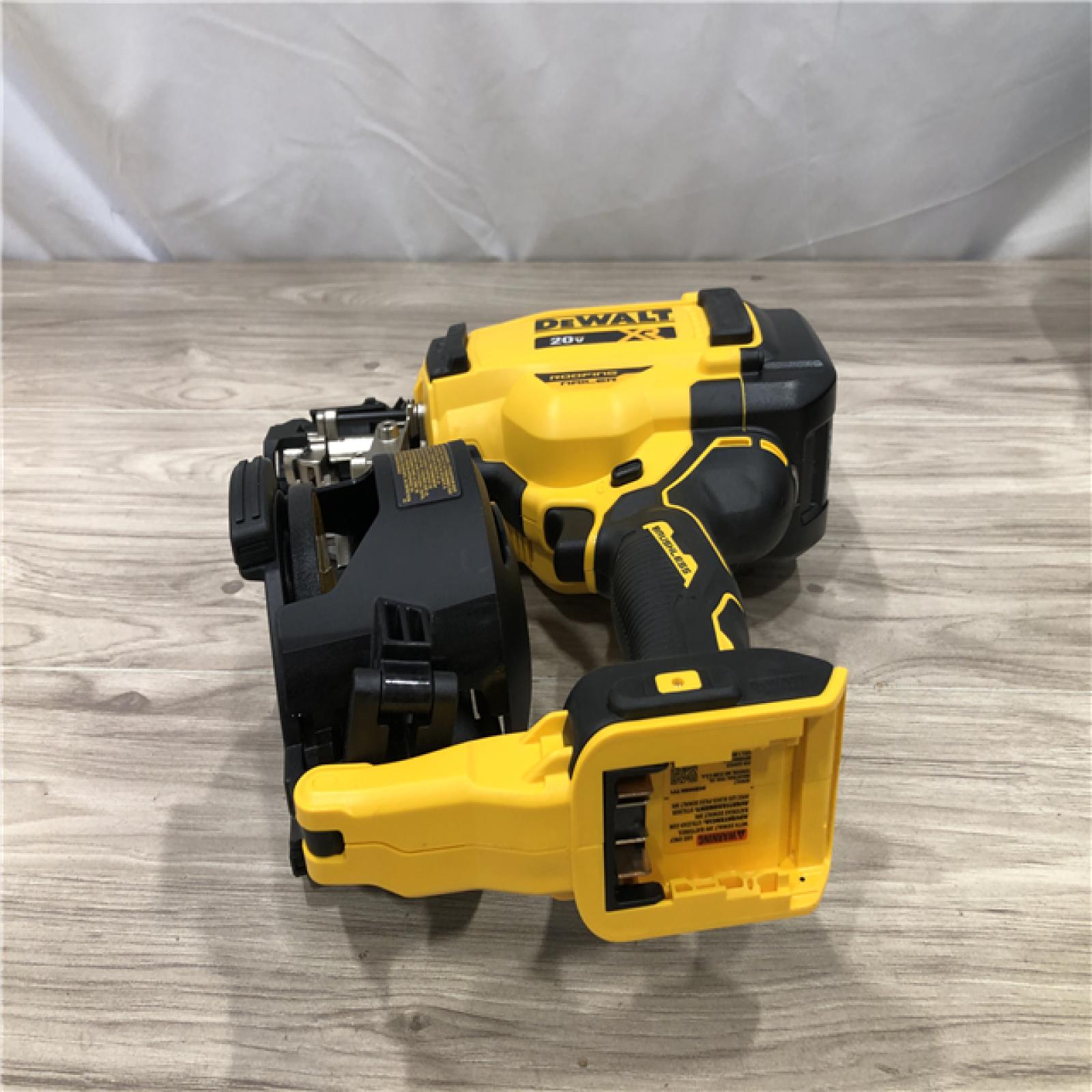 AS-IS DEWALT 20V MAX Lithium-Ion 15-Degree Electric Cordless Roofing Nailer Kit