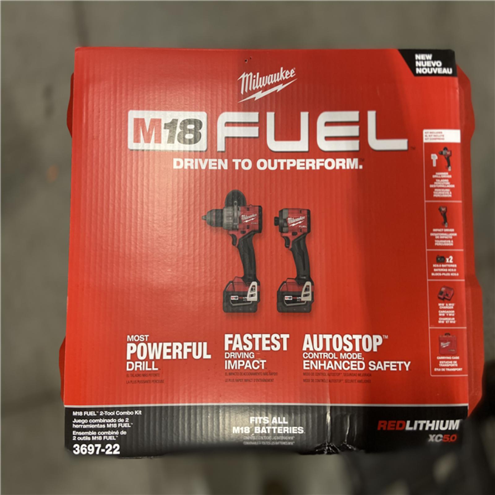 LIKE NEW! - Milwaukee M18 FUEL 18V Lithium-Ion Brushless Cordless Hammer Drill and Impact Driver Combo Kit