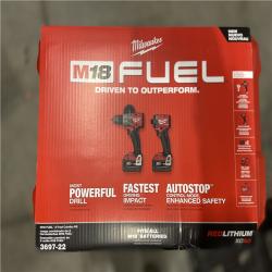 LIKE NEW! - Milwaukee M18 FUEL 18V Lithium-Ion Brushless Cordless Hammer Drill and Impact Driver Combo Kit