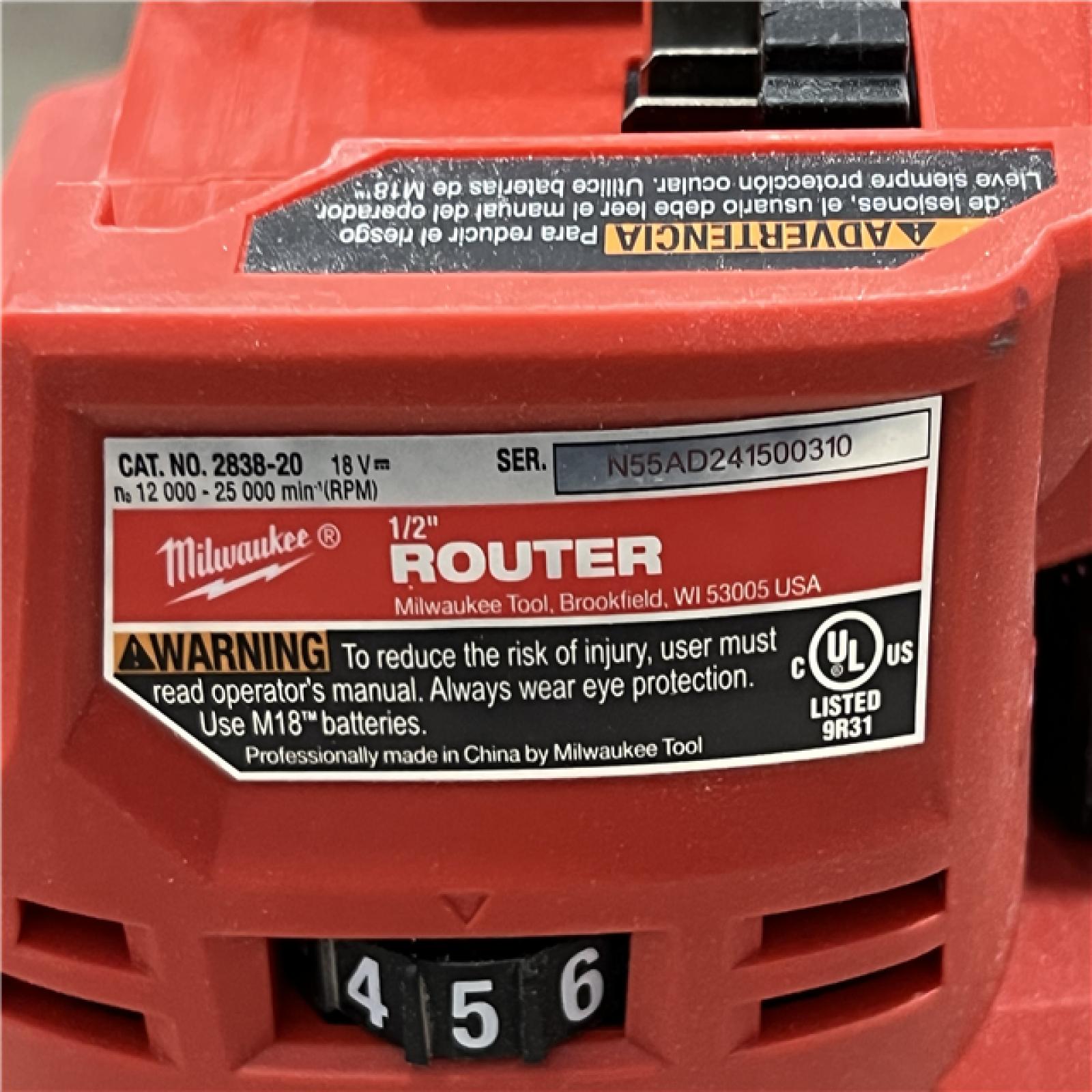 AS-IS Milwaukee M18 FUEL 18-Volt Lithium-Ion Cordless Brushless 1/2 in. Router Plunge Base Kit