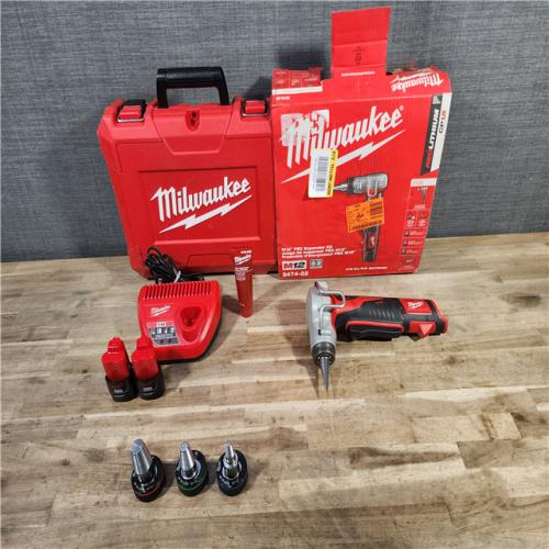 HOUSTON LOCATION - AS-IS Milwaukee M12 12-Volt Lithium-Ion Cordless PEX Expansion Tool Kit with (2) 1.5 Ah Batteries, (3) Expansion Heads and Hard Case