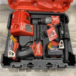 AS-IS Milwaukee FUEL 18V Lithium-Ion Brushless Cordless Hammer Drill and Impact Driver Combo Kit