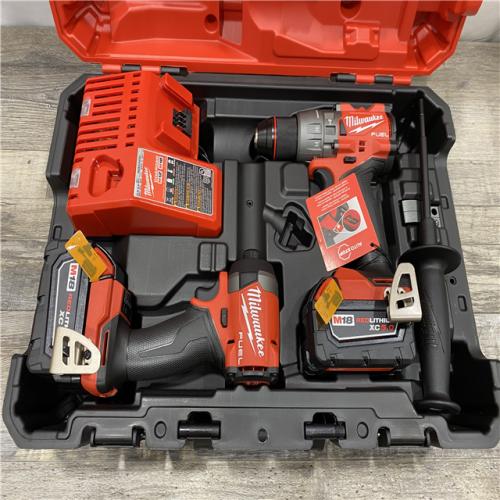 AS-IS Milwaukee FUEL 18V Lithium-Ion Brushless Cordless Hammer Drill and Impact Driver Combo Kit