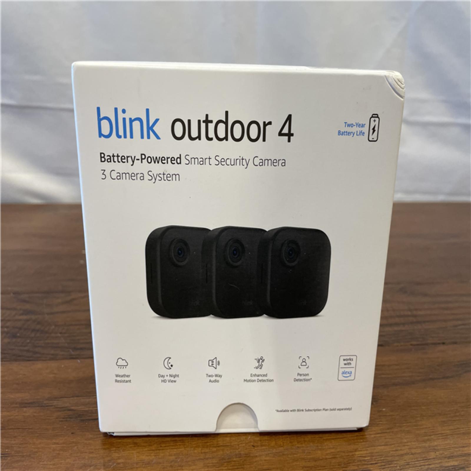 NEW! Blink - Outdoor 4 3-Camera Wireless 1080p Security System - Black