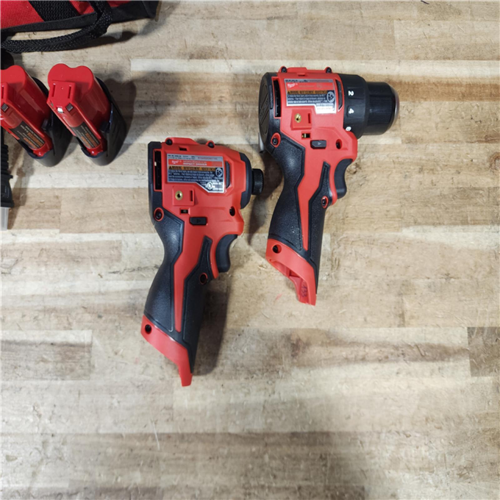 HOUSTON LOCATION - AS - IS Milwaukee 12-Volt Lithium-Ion Brushless Cordless Subcompact Drill and Impact Driver Combo Kit