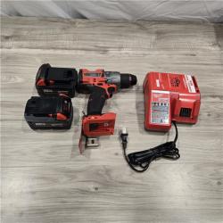 AS-IS Milwaukee 2904-22 Hammer Drill Driver Kit with Batteries  Charger & Tool Case  Red