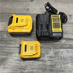 AS-IS DEWALT 20V MAX XR POWERSTACK Lithium-Ion Battery Starter Kit with 5.0Ah and 1.7Ah Batteries and Charger