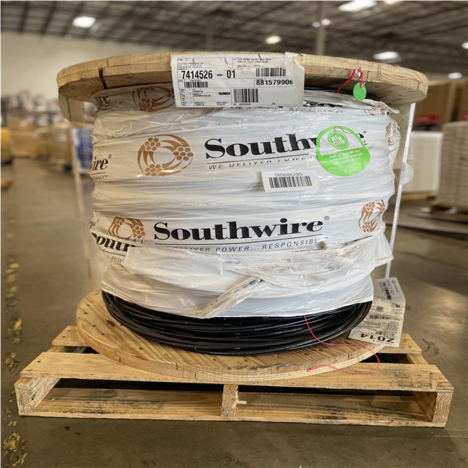 DALLAS LOCATION- Southwire 1000 ft. 2-2-2-4 Black Stranded AL Quad Dyke URD Cable