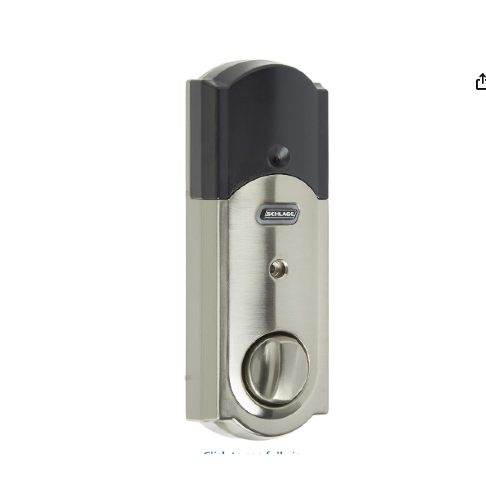 NEW! - SCHLAGE Z-Wave Connect Camelot Touchscreen Deadbolt with Built-In Alarm, Satin Nickel, BE469 CAM 619, Works with Alexa via SmartThings, Wink or Iris