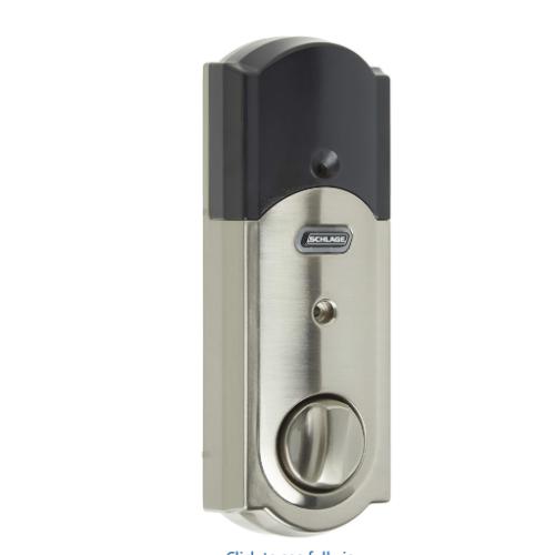 NEW! - SCHLAGE Z-Wave Connect Camelot Touchscreen Deadbolt with Built-In Alarm, Satin Nickel, BE469 CAM 619, Works with Alexa via SmartThings, Wink or Iris