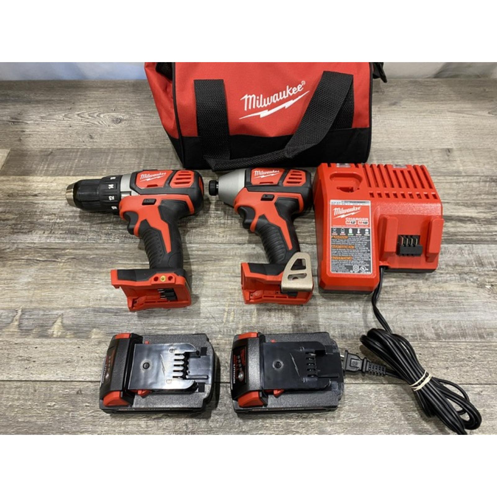 AS-IS Milwaukee 18V Lithium-Ion Cordless Drill Driver/Impact Driver Combo Kit