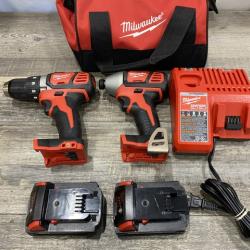 AS-IS Milwaukee 18V Lithium-Ion Cordless Drill Driver/Impact Driver Combo Kit