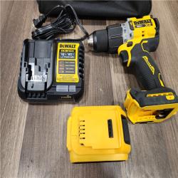 AS-IS DEWALT 20V Lithium-Ion Compact Cordless 1/2 in. Hammer Drill with 6.0 Ah Battery Pack and Charger Kit
