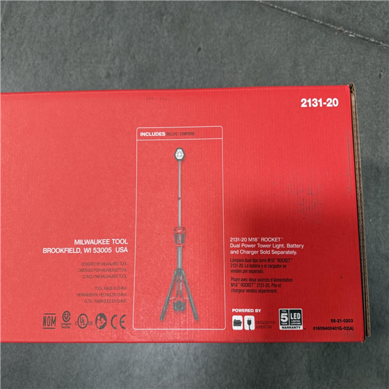 California NEW Sealed Milwaukee M18 Dual Power Tower Light (Tool Only)