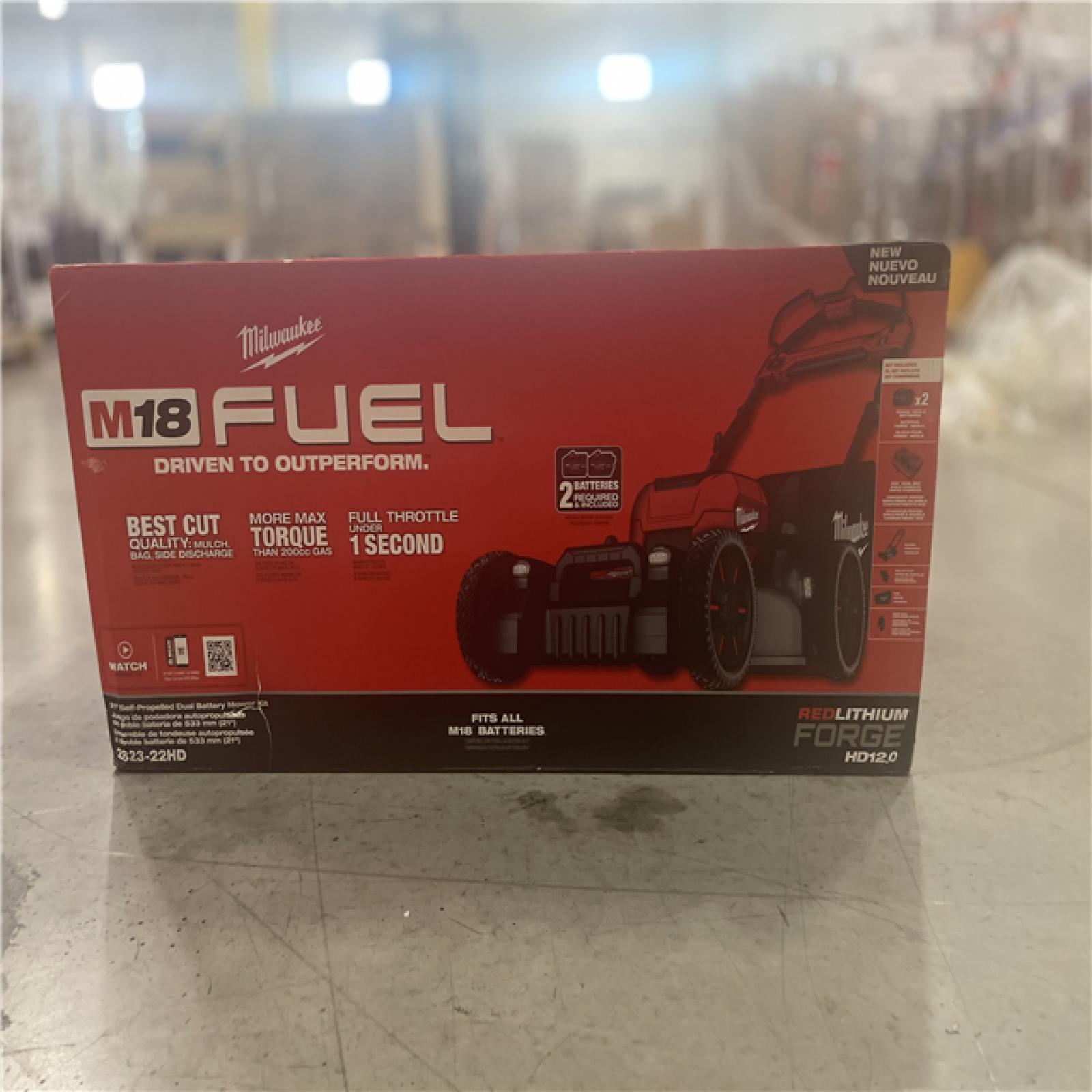 NEW! - Milwaukee M18 FUEL 21 Self-Propelled Dual Battery Mower Kit w/ (2) 12 Ah Forge Batteries & Dual Bay Rapid Charger