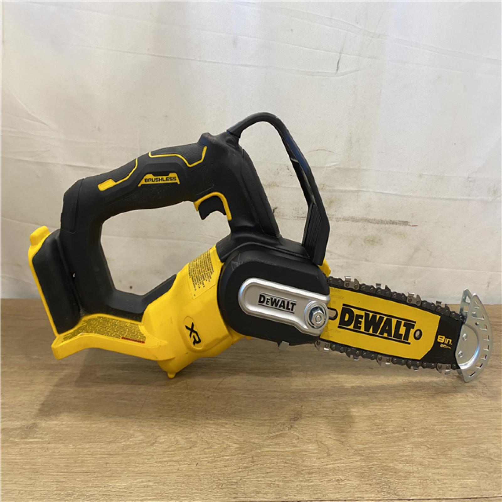 AS-IS DEWALT 20V MAX 8 in. Brushless Cordless Battery Powered Pruning Chainsaw (Tool Only)