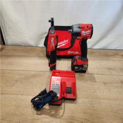 AS-IS- Milwaukee FUEL 18V Cordless Mid Torque 1/2 in. Impact Wrench w/ M12 FUEL 3/8 in. Ratchet & Battery/Charger Combo Kit