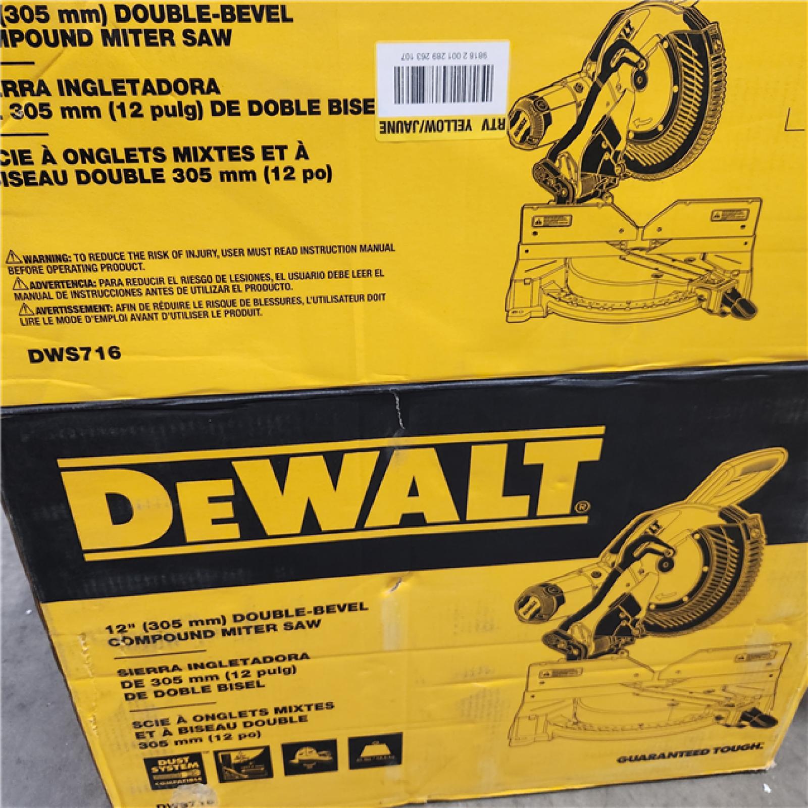 As-Is- DeWalt 15 Amp Corded 12 in. Compound Double Bevel Miter Saw