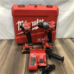 AS-IS Milwaukee FUEL 18V Lithium-Ion Brushless Cordless Hammer Drill and Impact Driver Combo Kit